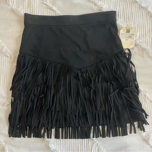 Black fringe skirt